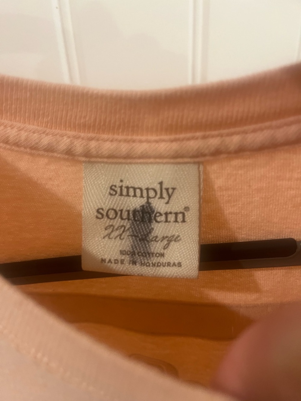 Simply Southern Long Sleeve Tee - Light Peach Size XXL - Picture 7 of 7